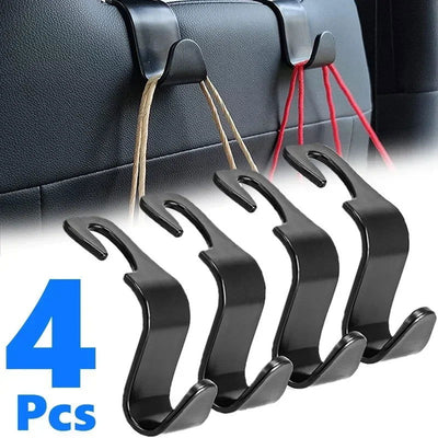 4Pack Hooks for Bags Car Clips Front Seat Headrest Organizer Holder Auto Fastener Hangers Car Storage Interior Accessories - Slobuy