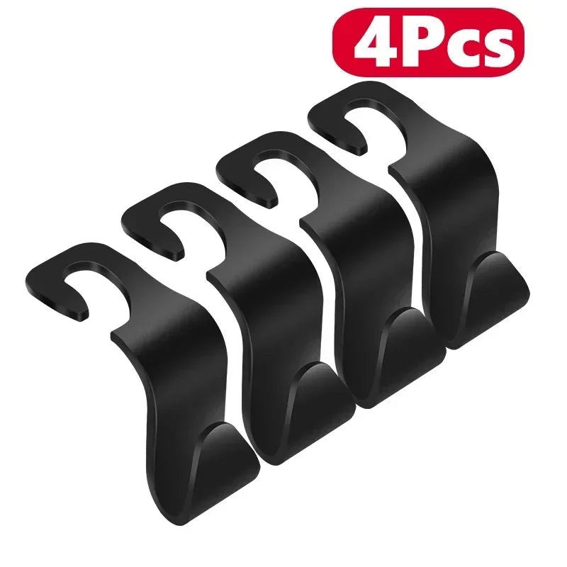 4Pack Hooks for Bags Car Clips Front Seat Headrest Organizer Holder Auto Fastener Hangers Car Storage Interior Accessories - Slobuy