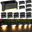 4Pack LED Solar Stair Light Lamp Waterproof Passage Courtyard Guardrail Step Night Light for Outdoor Garden Borders Terrace - Slobuy