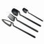 4Pcs Black Dinnerware Set Spoon Fork Cutlery Set Kitchen Table Decor Flatware Sets Kitchen Tools Desserts Soup Coffee Use - Slobuy