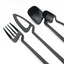4Pcs Black Dinnerware Set Spoon Fork Cutlery Set Kitchen Table Decor Flatware Sets Kitchen Tools Desserts Soup Coffee Use - Slobuy