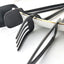 4Pcs Black Dinnerware Set Spoon Fork Cutlery Set Kitchen Table Decor Flatware Sets Kitchen Tools Desserts Soup Coffee Use - Slobuy