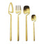 4Pcs Black Dinnerware Set Spoon Fork Cutlery Set Kitchen Table Decor Flatware Sets Kitchen Tools Desserts Soup Coffee Use - Slobuy