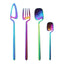 4Pcs Black Dinnerware Set Spoon Fork Cutlery Set Kitchen Table Decor Flatware Sets Kitchen Tools Desserts Soup Coffee Use - Slobuy