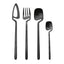 4Pcs Black Dinnerware Set Spoon Fork Cutlery Set Kitchen Table Decor Flatware Sets Kitchen Tools Desserts Soup Coffee Use - Slobuy