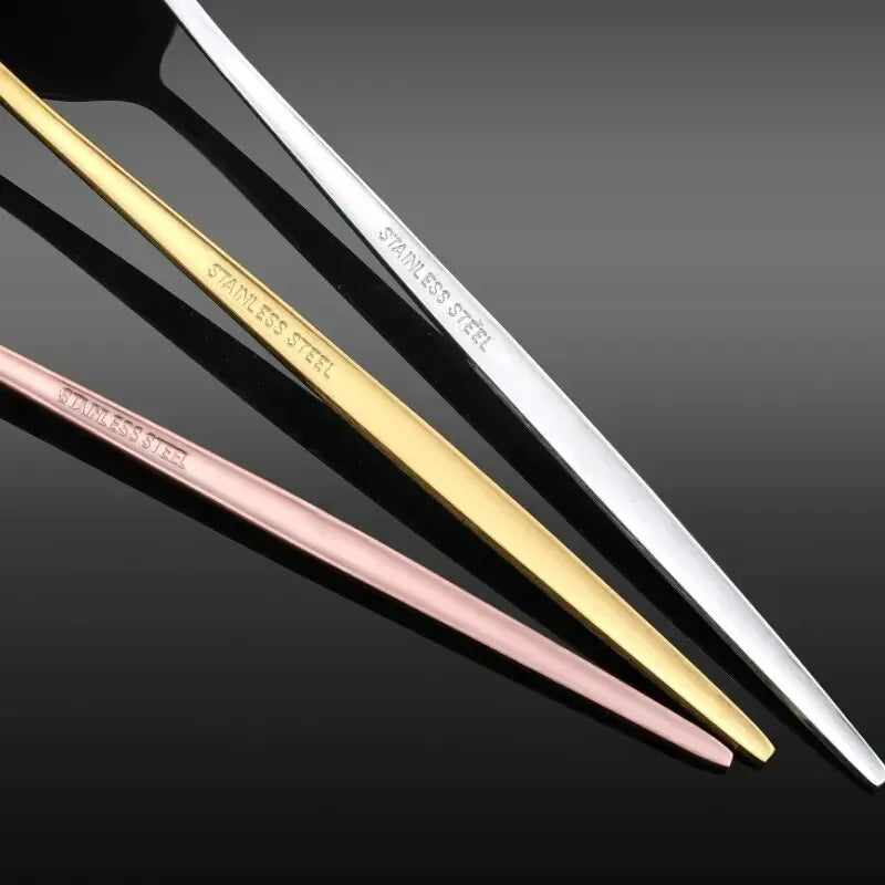 4Pcs Golden Cutlery Set Stainless Steel Knife Fork Spoon Tableware Flatware Set Festival Kitchen Dinnerware Gift - Slobuy