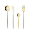 4Pcs Golden Cutlery Set Stainless Steel Knife Fork Spoon Tableware Flatware Set Festival Kitchen Dinnerware Gift - Slobuy