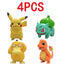 4Pcs Pokemon Pikachu Anime Figure Toys PVC Cake Car Decoration Ornaments  Action Figure For Children Birthday Christmas Gifts - Slobuy