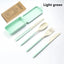 4Pcs Portable Tableware Set Wheat Straw Dinnerware Detachable Cutlery Travel Tableware Picnic Dinnerware Set Camping Cutlery Set - Slobuy