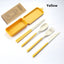4Pcs Portable Tableware Set Wheat Straw Dinnerware Detachable Cutlery Travel Tableware Picnic Dinnerware Set Camping Cutlery Set - Slobuy