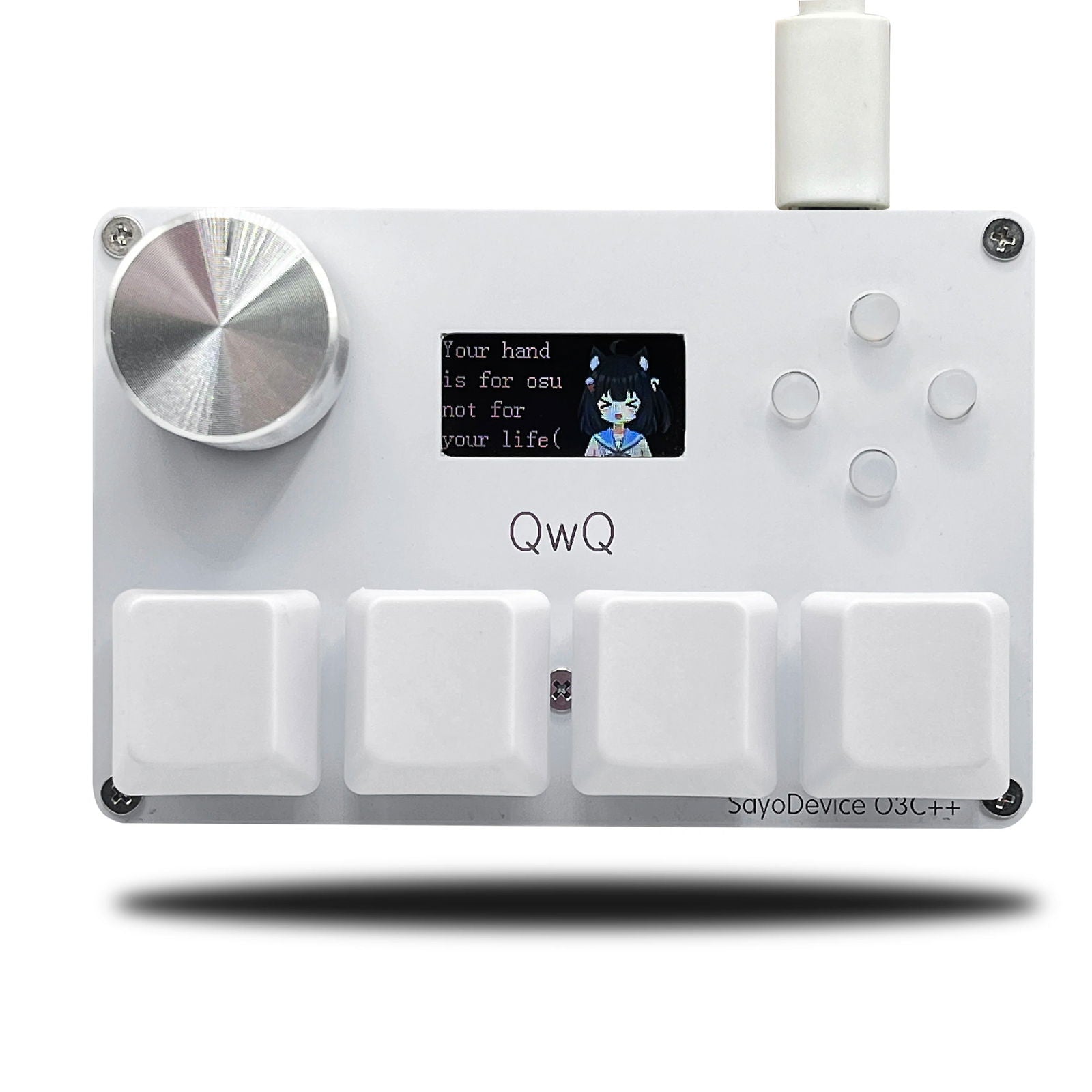 4+4 O3C+++ SayoDevice OSU O3C Rapid Trigger Hall Switches Magnetic Pink Switches Keyboard With Knob Screen Copy Paste Shotcut - Slobuy