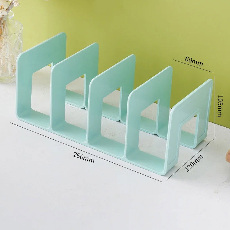 4 Grids DIY Wooden Book Storage Organizer Stand File CD Storage Shelf Nordic Desktop Book Case Mini Office File Stands Supplies - Slobuy