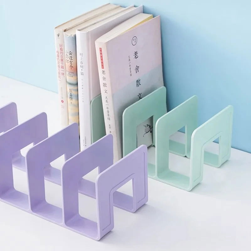 4 Grids DIY Wooden Book Storage Organizer Stand File CD Storage Shelf Nordic Desktop Book Case Mini Office File Stands Supplies - Slobuy