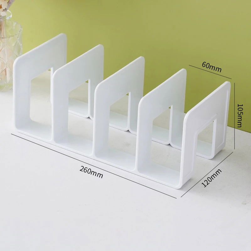 4 Grids DIY Wooden Book Storage Organizer Stand File CD Storage Shelf Nordic Desktop Book Case Mini Office File Stands Supplies - Slobuy