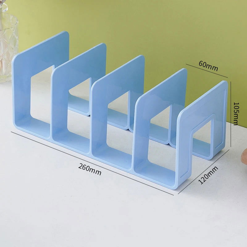 4 Grids DIY Wooden Book Storage Organizer Stand File CD Storage Shelf Nordic Desktop Book Case Mini Office File Stands Supplies - Slobuy