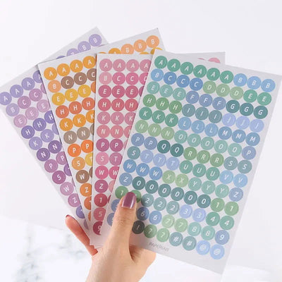 4 Sheets Kawaii Alphabet Letter Sticker Korean Stationery DIY Scrapbooking Planner Notebook Journal Decoration Office Supplies - Slobuy