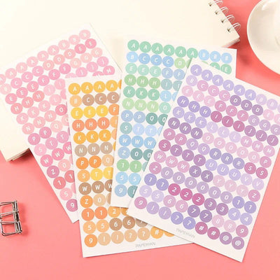 4 Sheets Kawaii Alphabet Letter Sticker Korean Stationery DIY Scrapbooking Planner Notebook Journal Decoration Office Supplies - Slobuy