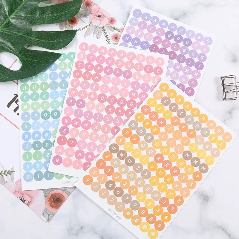 4 Sheets Kawaii Alphabet Letter Sticker Korean Stationery DIY Scrapbooking Planner Notebook Journal Decoration Office Supplies - Slobuy