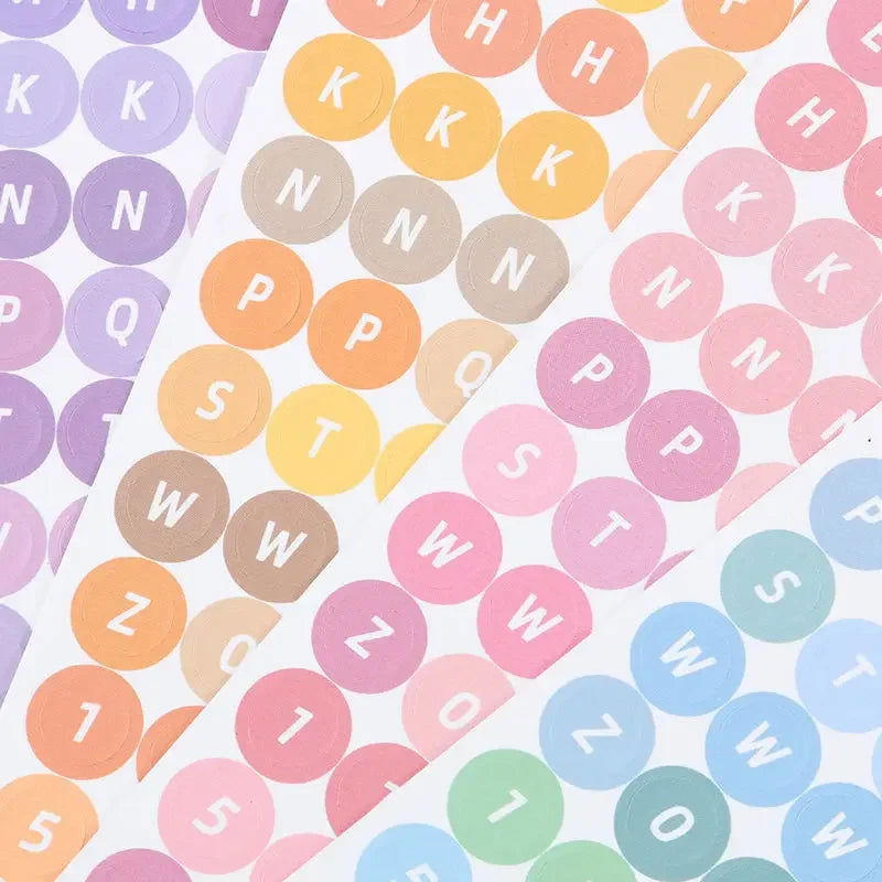 4 Sheets Kawaii Alphabet Letter Sticker Korean Stationery DIY Scrapbooking Planner Notebook Journal Decoration Office Supplies - Slobuy