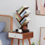 4 Shelf Tree Bookcase 24.1 inch Retro Floor Standing BookShelf Living Room Bedroom Storage Shelves Wooden Balcony Furniture - Slobuy