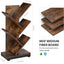 4 Shelf Tree Bookcase 24.1 inch Retro Floor Standing BookShelf Living Room Bedroom Storage Shelves Wooden Balcony Furniture - Slobuy
