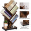 4 Shelf Tree Bookcase 24.1 inch Retro Floor Standing BookShelf Living Room Bedroom Storage Shelves Wooden Balcony Furniture - Slobuy