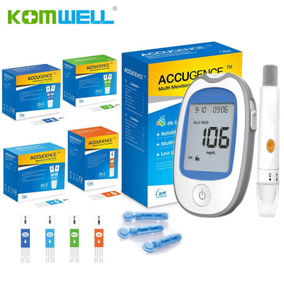 4in1 MultiFunction Meter Blood Ketone Uric Acid Blood Glucose Monitor Keto Diet KitDiabetes Gout Device with Test Strips&Lancets - Slobuy