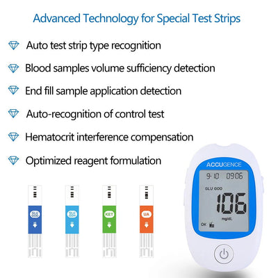 4in1 MultiFunction Meter Blood Ketone Uric Acid Blood Glucose Monitor Keto Diet KitDiabetes Gout Device with Test Strips&Lancets - Slobuy
