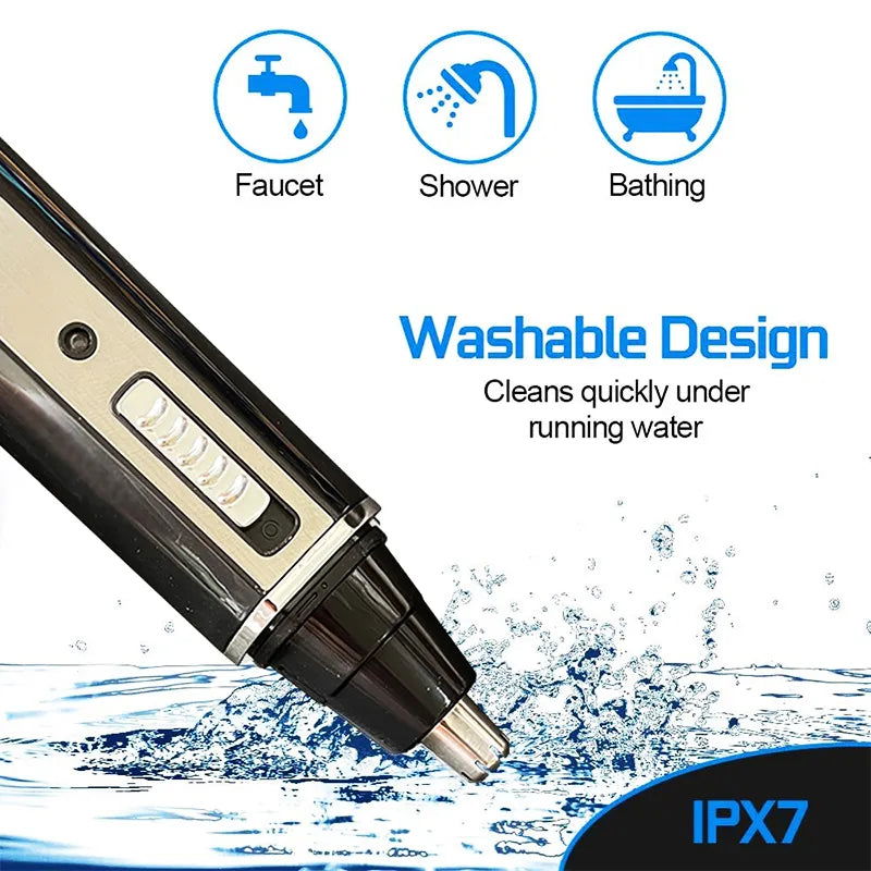 4in1 Rechargeable Nose Trimmer Beard Trimmer for Men Ear Eyebrow Nose Hair Trimmer for Nose and Ear Hair Removal Clean Machine - Slobuy