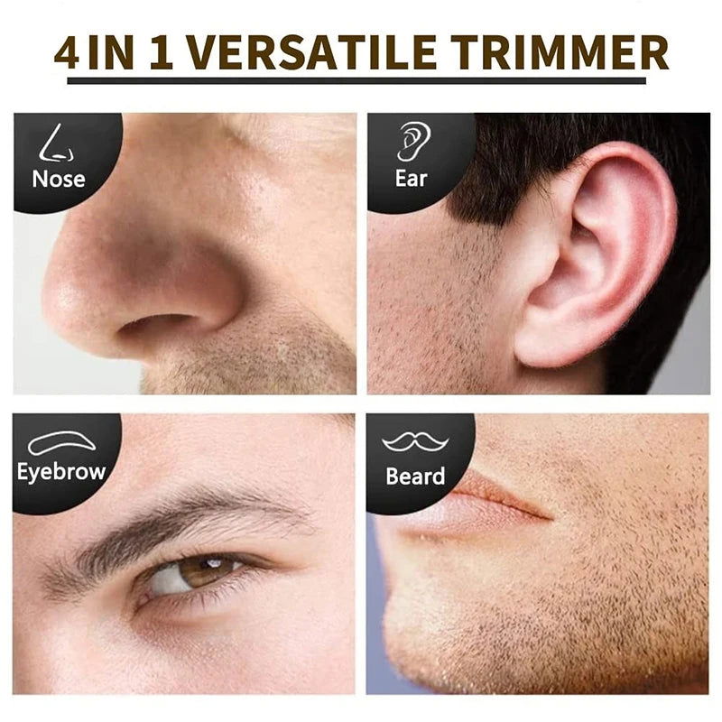 4in1 Rechargeable Nose Trimmer Beard Trimmer for Men Ear Eyebrow Nose Hair Trimmer for Nose and Ear Hair Removal Clean Machine - Slobuy