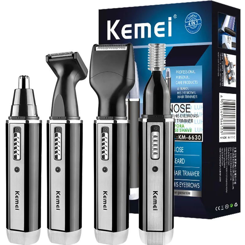 4in1 Rechargeable Nose Trimmer Beard Trimmer for Men Ear Eyebrow Nose Hair Trimmer for Nose and Ear Hair Removal Clean Machine - Slobuy
