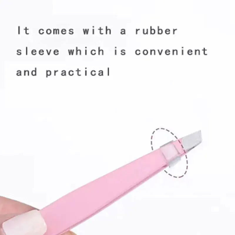 4pcsEyebrow Tweezers, Stainless Steel Eyebrow Tweezers with Leather Casing-Facial Hair, Debris and Ingrown Hair Removal - Slobuy
