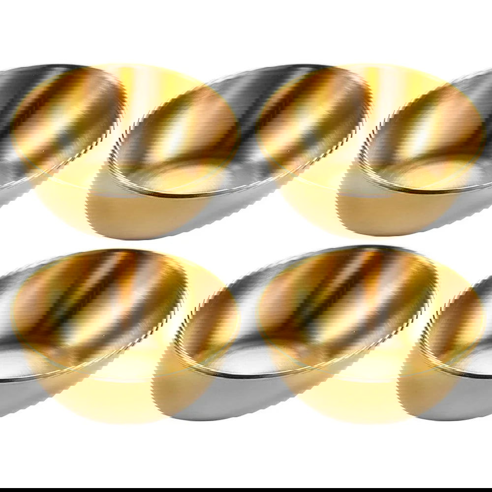 4pcs 2pcs Stainless Steel Golden Sauce Dishes Appetizer Seasoning Serving Dishes Sets Tray Spice Plates Kitchen Tableware - Slobuy