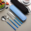 4pcs 304 Tableware Set Portable Cutlery Dinner Stainless Steel Knife Fork Spoon Chopsticks Travel Flatware With Box For New Year - Slobuy