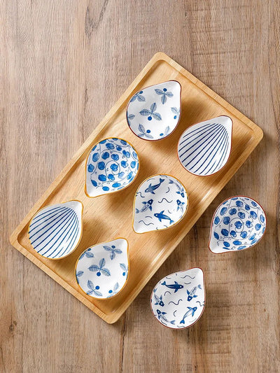 4pcs Ceramic Plate Japanese Style Household Seasoning Pottery Mini Dipping Dish Sushi Soy Sauce Snack Tableware - Slobuy