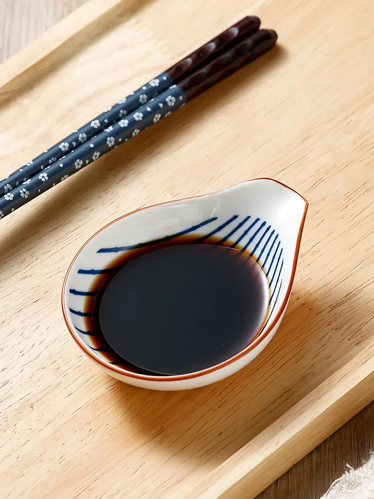 4pcs Ceramic Plate Japanese Style Household Seasoning Pottery Mini Dipping Dish Sushi Soy Sauce Snack Tableware - Slobuy