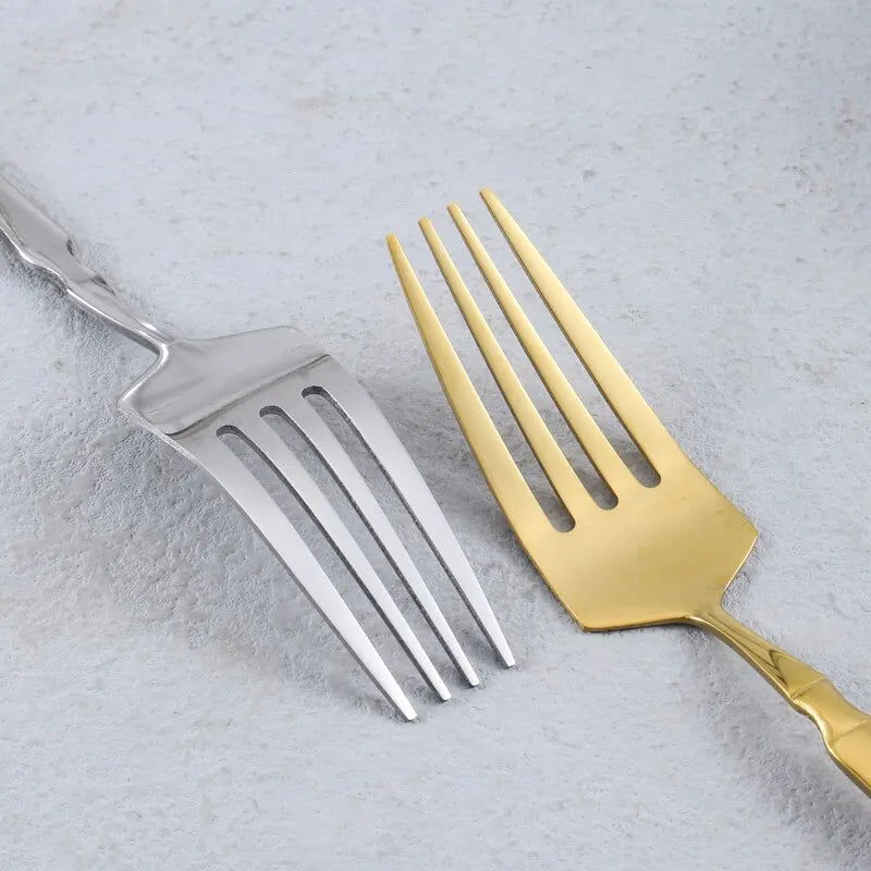 4pcs Cutlery Set Gold Dinnerware Stainless Steel Silverware Knife Fork Spoon Tableware Flatware Set Kitchen Accessories - Slobuy