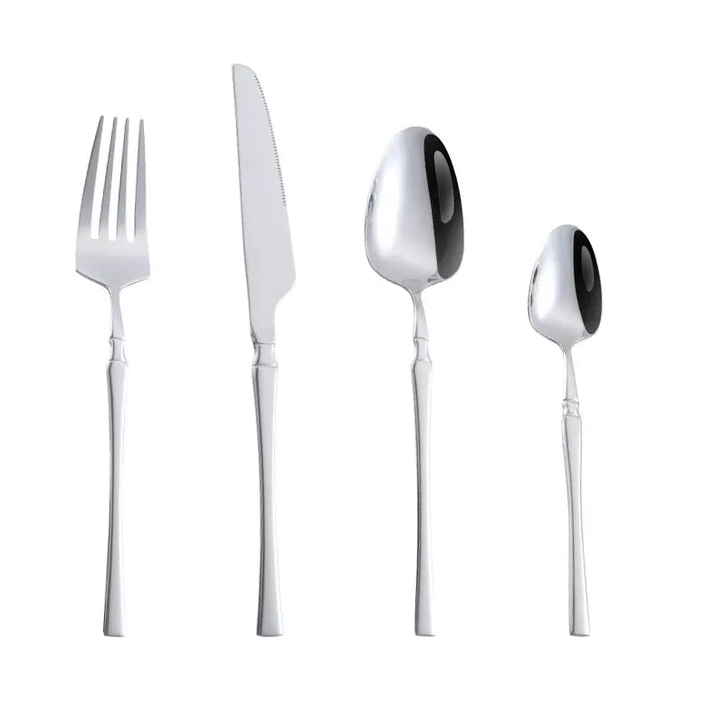 4pcs Cutlery Set Gold Dinnerware Stainless Steel Silverware Knife Fork Spoon Tableware Flatware Set Kitchen Accessories - Slobuy