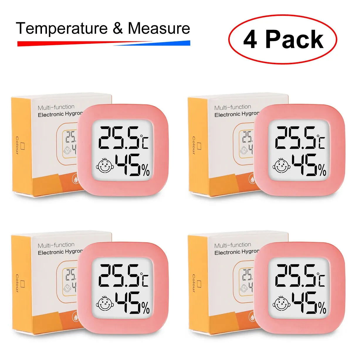 4pcs Digital Thermometer Hygrometer Indoor Mini Temperature LCD Electronic Monitor Hygrometer Outdoor Room Baby - Slobuy