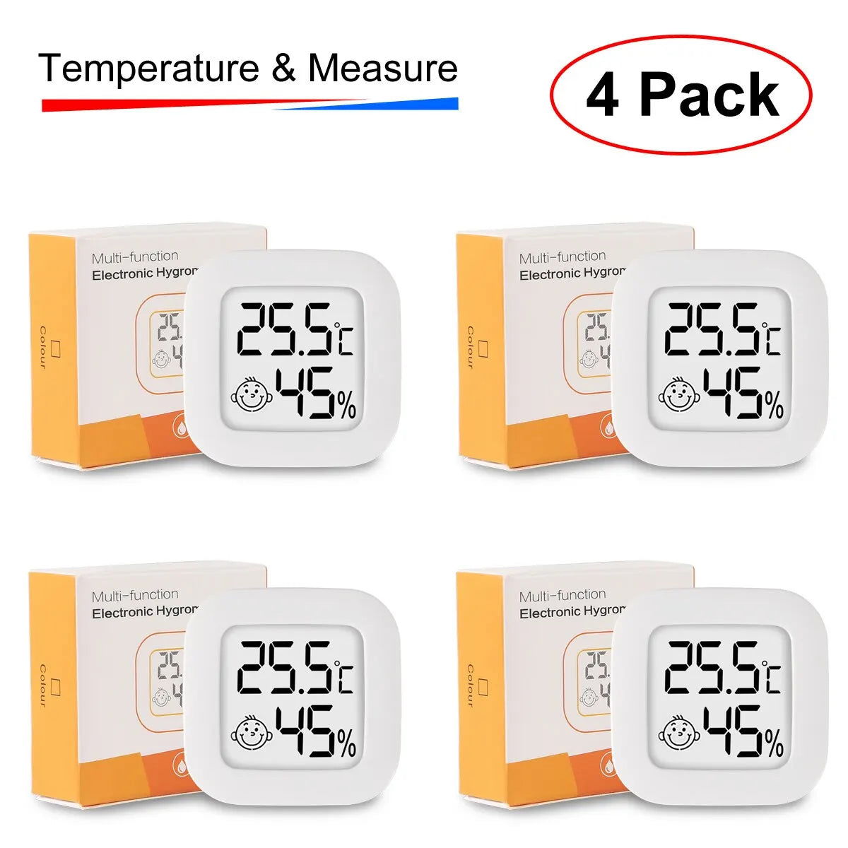 4pcs Digital Thermometer Hygrometer Indoor Mini Temperature LCD Electronic Monitor Hygrometer Outdoor Room Baby - Slobuy