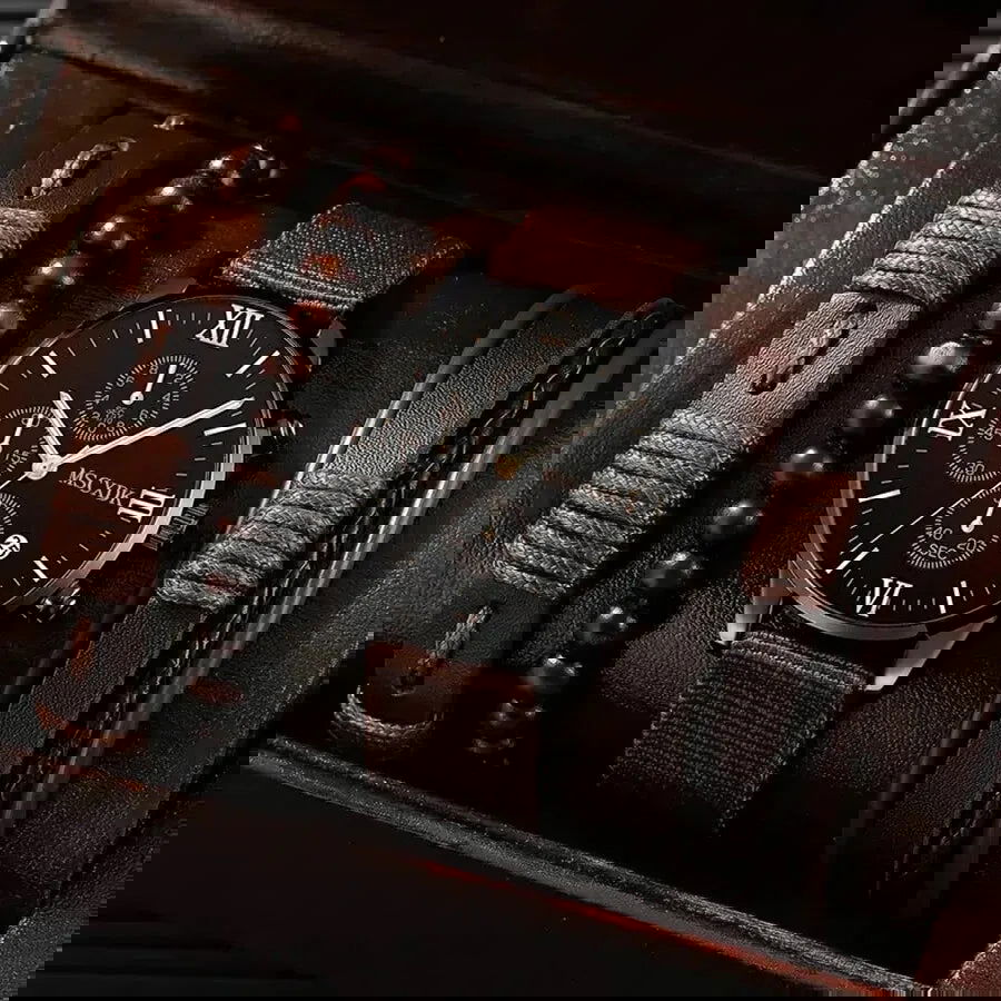 4pcs Quartz Watches Bracelet Watch Set For Men Business Fashion Casual Round Pointer Calendar Watch Accessories - Slobuy