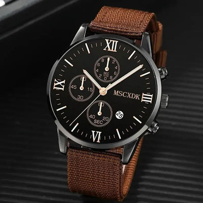4pcs Quartz Watches Bracelet Watch Set For Men Business Fashion Casual Round Pointer Calendar Watch Accessories - Slobuy
