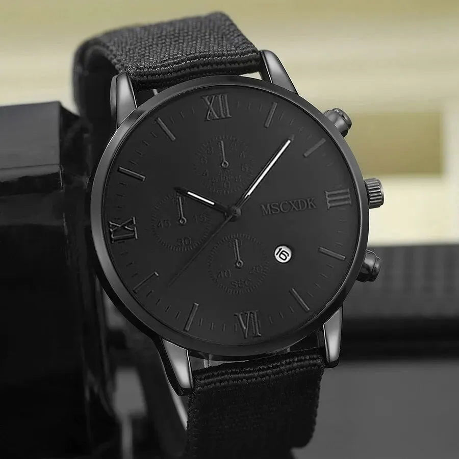 4pcs Quartz Watches Bracelet Watch Set For Men Business Fashion Casual Round Pointer Calendar Watch Accessories - Slobuy