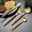 4pcs Stainless Steel Imitation Wooden Handle Cutlery Set Dinnerware Clamp Western Tableware Knife Fork Tea Spoon - Slobuy