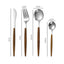 4pcs Stainless Steel Imitation Wooden Handle Cutlery Set Dinnerware Clamp Western Tableware Knife Fork Tea Spoon - Slobuy