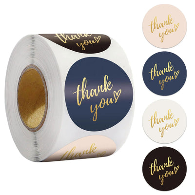 50-500pcs 1inch Blue Thank You Stickers For Envelope Sealing Labels Stationery Supplies Handmade Wedding Gift Decoration Sticker - Slobuy