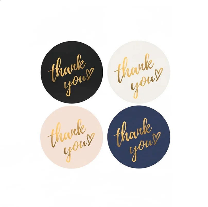 50-500pcs 1inch Blue Thank You Stickers For Envelope Sealing Labels Stationery Supplies Handmade Wedding Gift Decoration Sticker - Slobuy