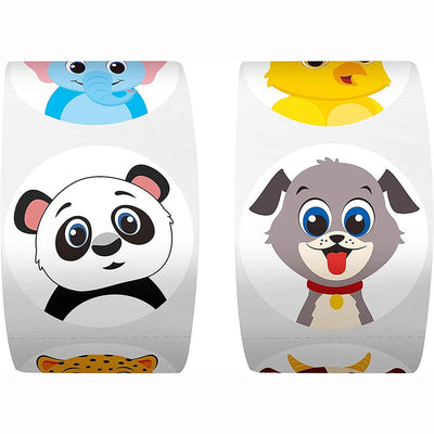 50-500pcs Cartoon Animal Sticker Children Label Thank You Stickers Cute Toy Game Tag DIY Gift Sealing Label Decoration Supplies - Slobuy