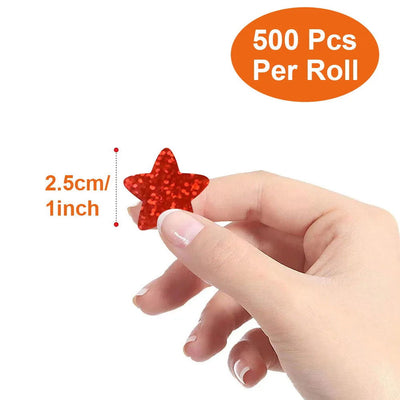 50-500pcs Colorful Star Stickers for Kids Reward School Classroom Adhesive Holographic Star Stickers for Teachers DIY Craft - Slobuy