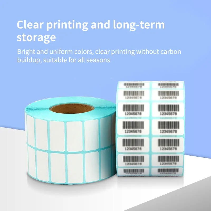 5000 Labels Triple Thermal Paper Double Row Stickers 25x10mm Printable Waybill Stickers Barcode Printer Labels - Slobuy